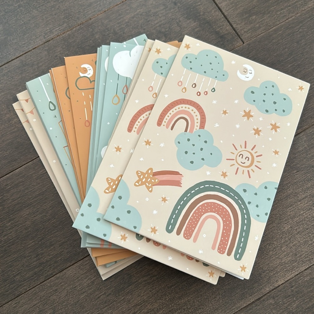 RILEYS & CO Thank You Card Set, Neutral Nature, Blank Envelopes Hand-Illustrated